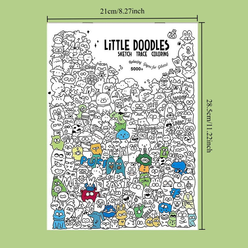 16 Pages Little Doodles Adult  - Adult Coloring Book Stress Relief 评论和价格