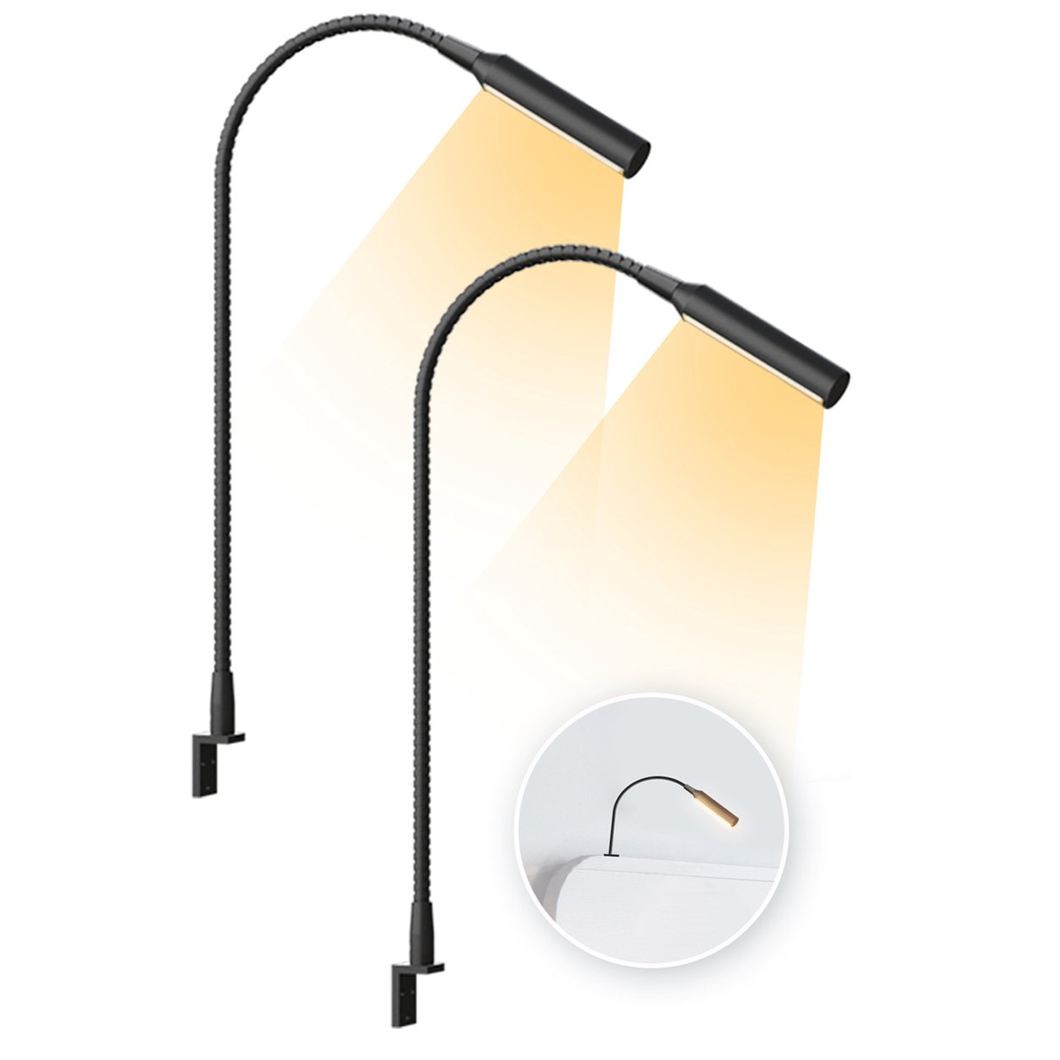 2pcs LED Reading Lamp with Dim - Books 评论和价格