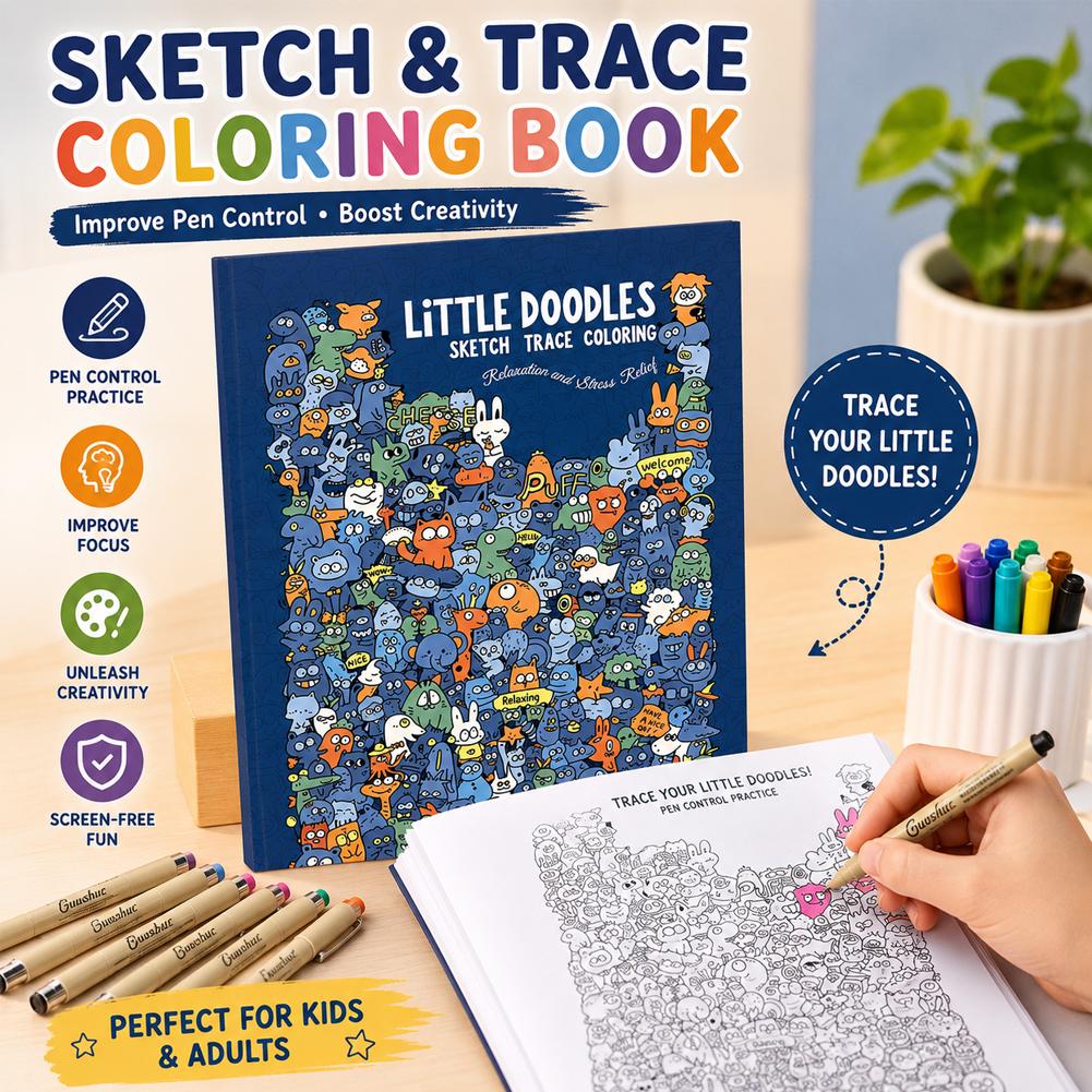 Sketch Trace Coloring Book Lit - Adult Coloring Book Stress Relief 评论和价格